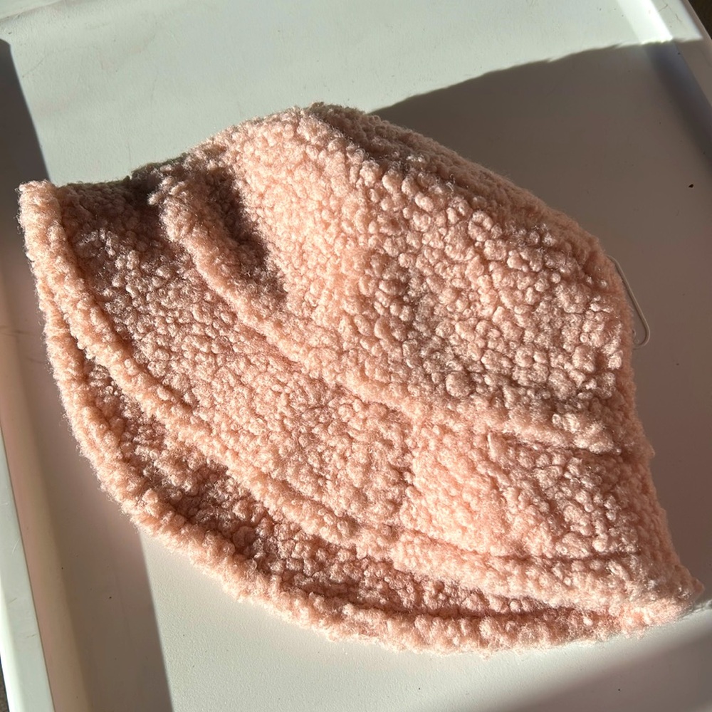Pink Faux Fur Bucket Hat